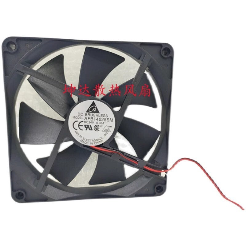 Delta AFB14025SM 14025 DC24V 0.38A 14CM 2-Wire Inverter Ball Mute Cooling Fan