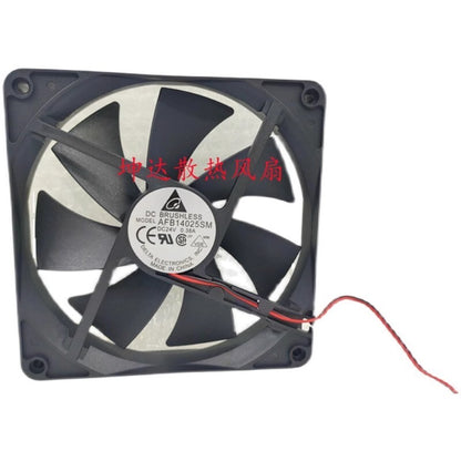 Delta AFB14025SM 14025 DC24V 0.38A 14CM 2-Wire Inverter Ball Mute Cooling Fan