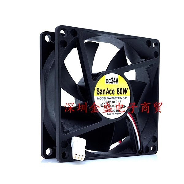Sanyo 9WP0824S4D03 DC24V 0.1A 80*80*25MM 3-Pin Inverter Server Cooling Fan
