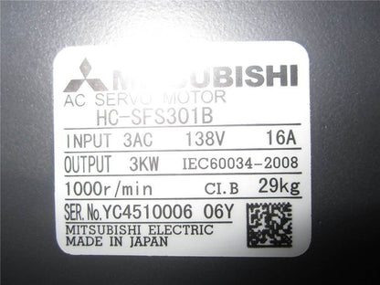 1pc Mitsubishi HC-SFS301B AC Servo Motor HCSFS301B - MITSUBISHI