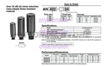 SMC AN302-03 Silencer High Noise Reduction Type 1PC