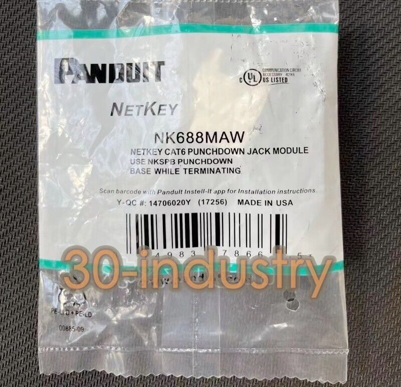 50 Pack NetKey Cat6 Punchdown Module NK688MAW - White - NETKEY