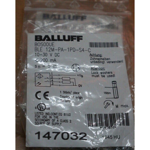 new one  Balluff photoelectric switch sensor BLE 12M-PA-1PD-S4-C Fast Ship Balluff