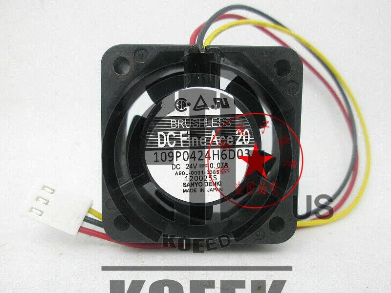 SANYO 109P0424H6D03 Fan 40*40*20mm 24V 0.07A 3pin