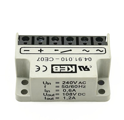 new KEB 04.91.010-CE07 Uin 500VAC 1,0A 0,45*Uin 50/60Hz Half-wave rectifier module