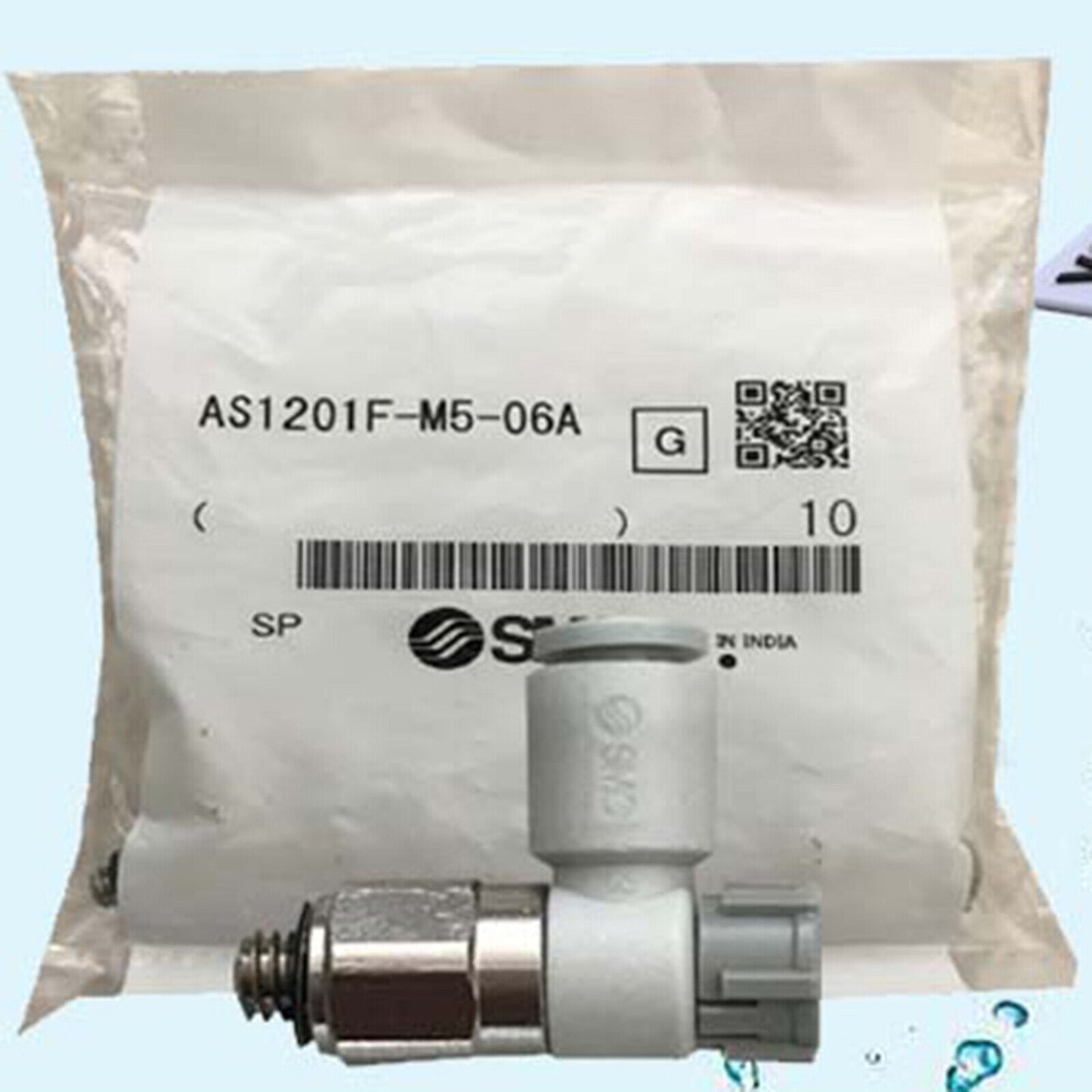 10-Piece SMC AS1201F-M5-06A Speed Control Valve Connector Stock - SMC