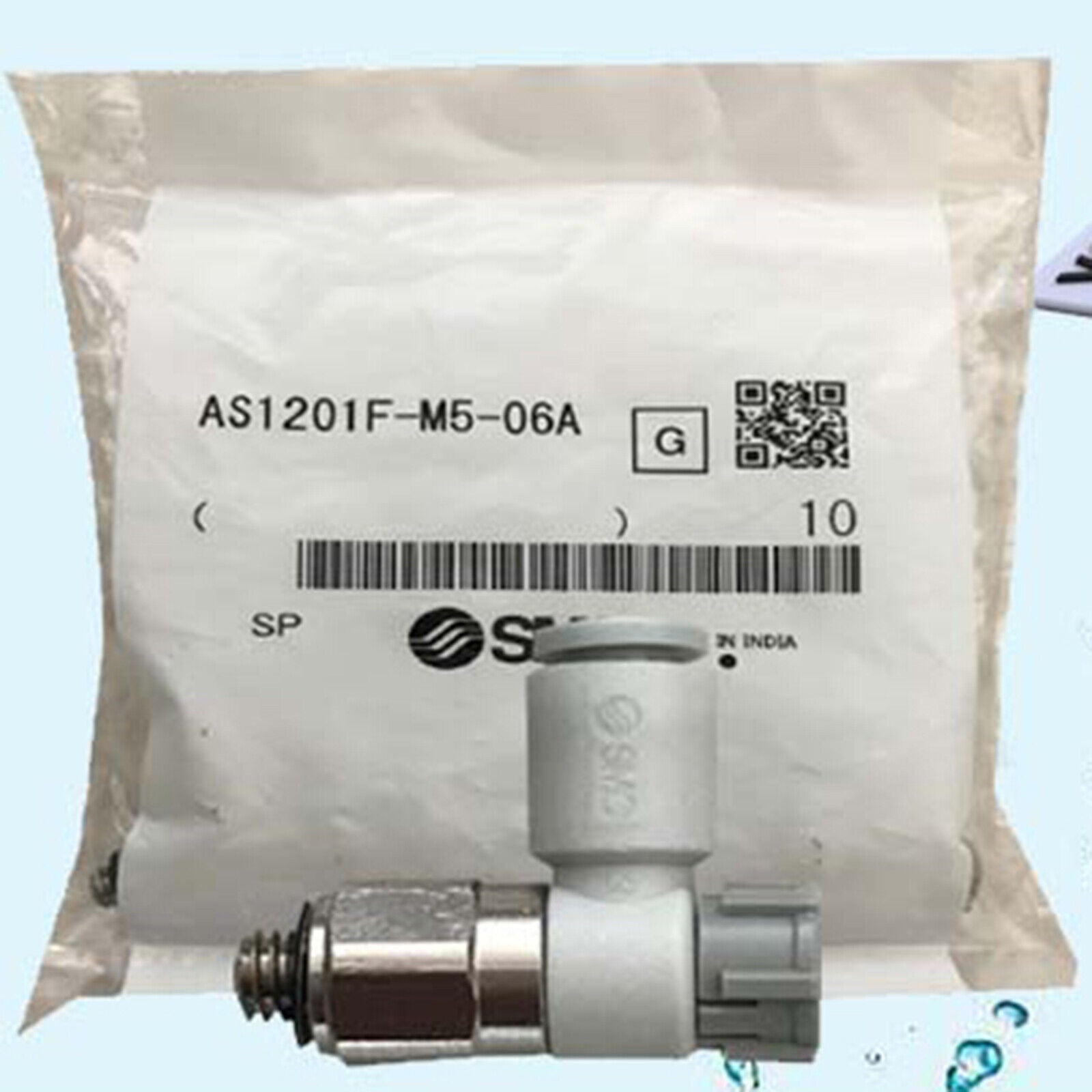 10-Piece SMC AS1201F-M5-06A Speed Control Valve Connector Stock - SMC