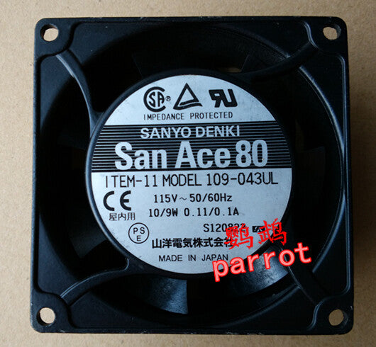 1pcs SANYO 109-043UL 8CM 8042 115V 9W metal cooling fan