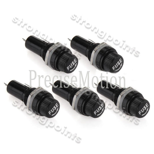 5PCS Set Safety Panel Mount Fuse Holder 5x20mm 10A 250V AC 15A 125V AC M