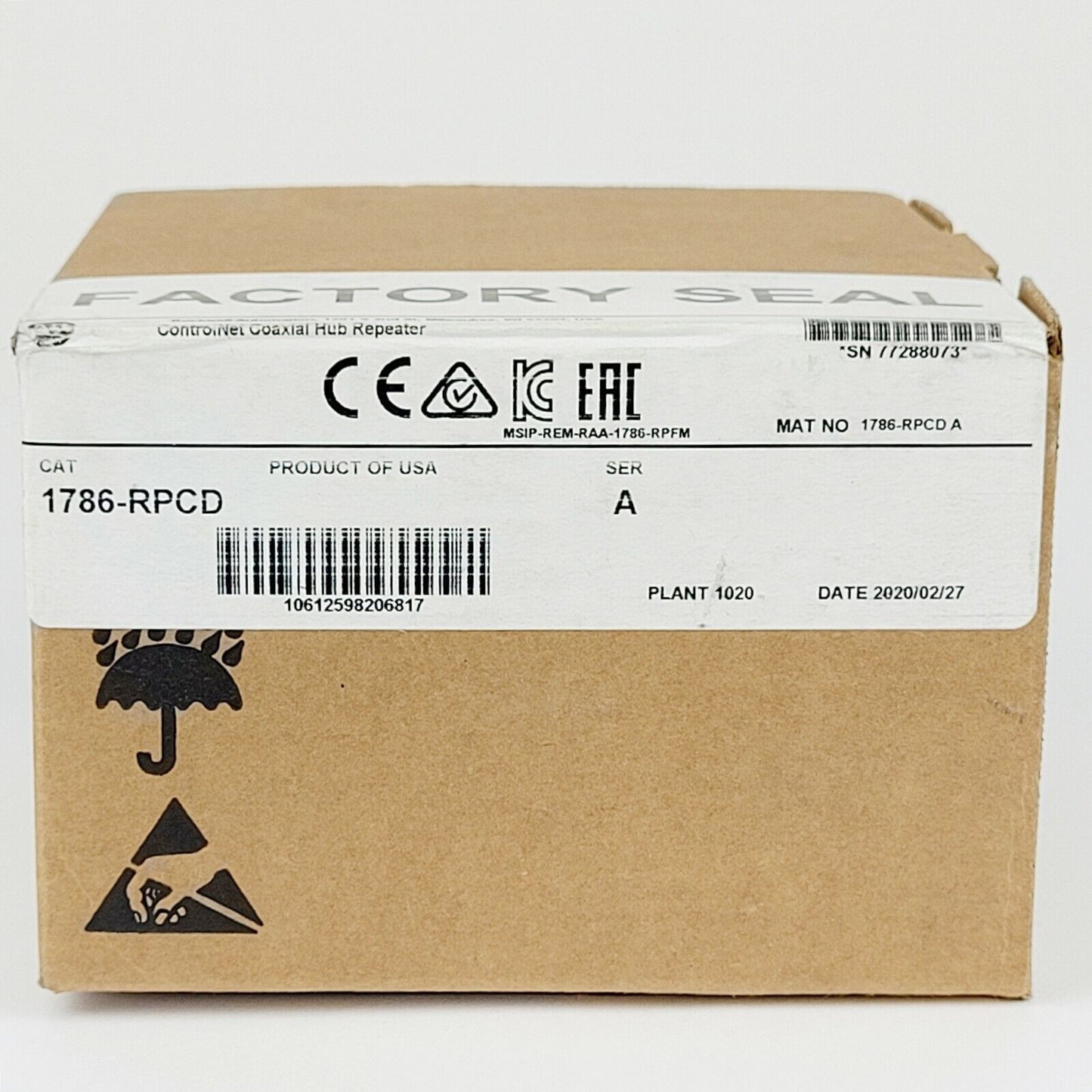 Allen Bradley 1786-RPCD ControlNet Coaxial Hub Repeater - ALLEN BRADLEY