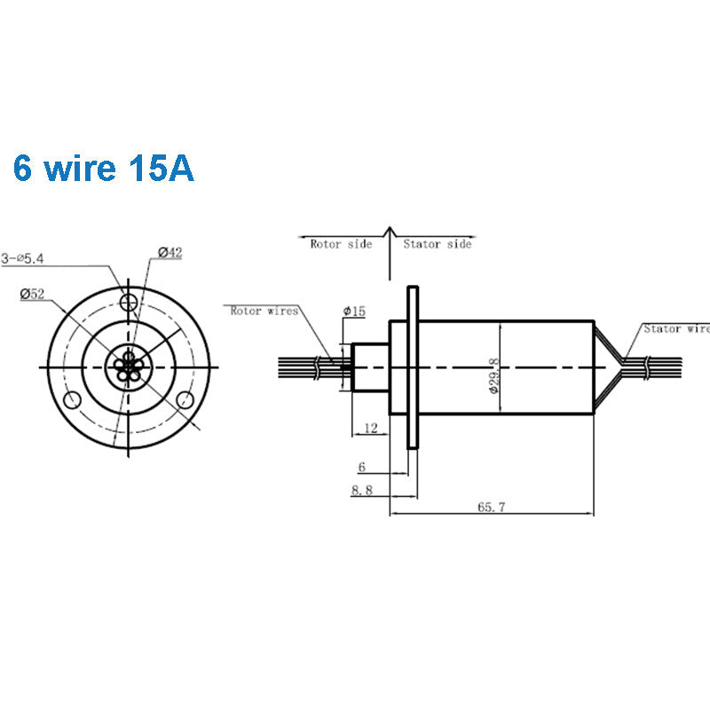 High Current Conductive Slip Ring Electric Rotary Joint 2-12 Wires 2A-60A