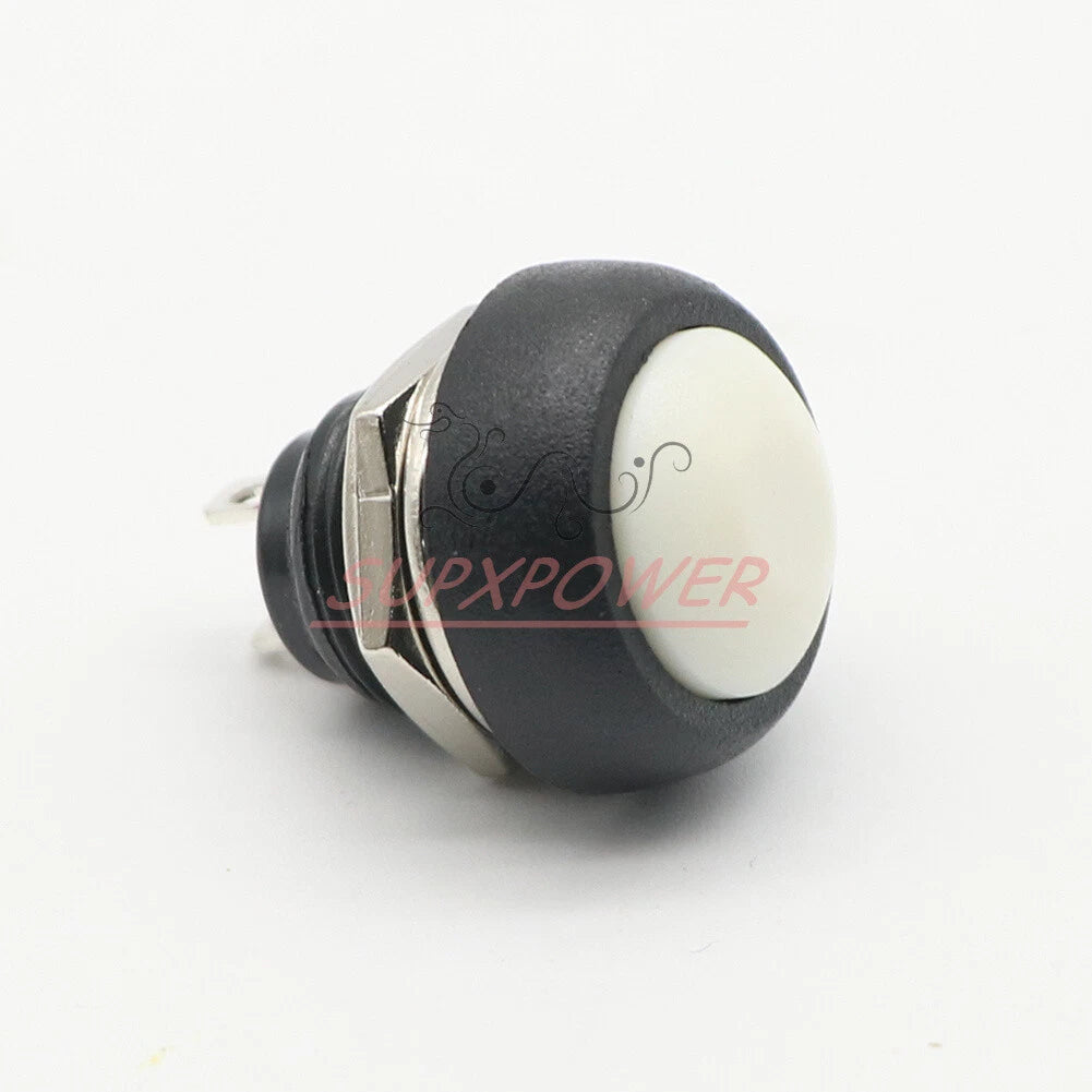 1PCS White 12mm Waterproof momentary Push button Switch Mini Round Switch