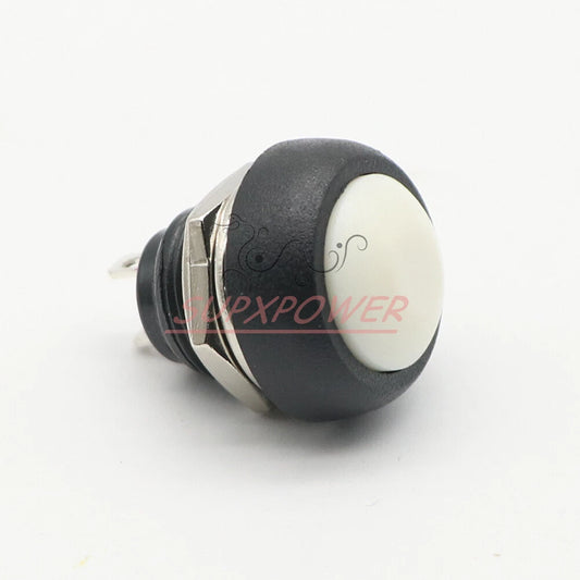 1PCS White 12mm Waterproof momentary Push button Switch Mini Round Switch