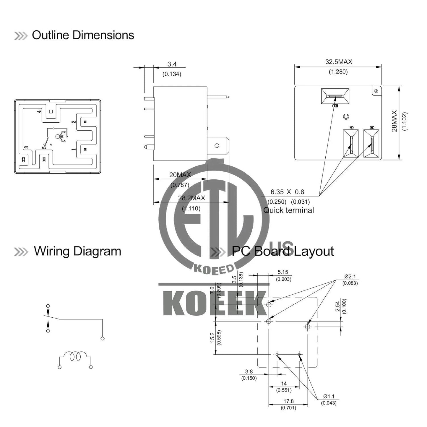 1Pce 805WP-1CC-F-SF J05 12VDC General Purpose Relays 30A 277VAC