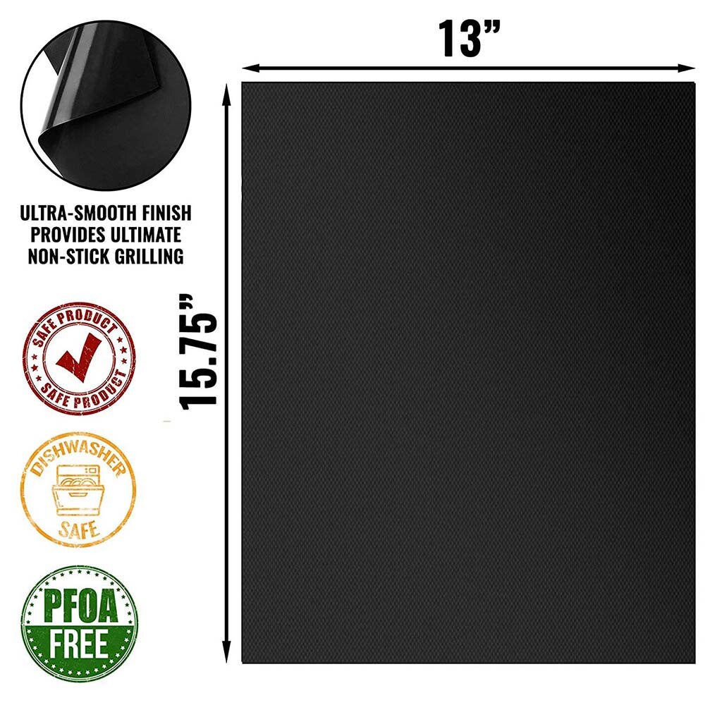 10-Packs BBQ Grill Mat for Teflon Fiber Bake Non Stick Grilling Mats