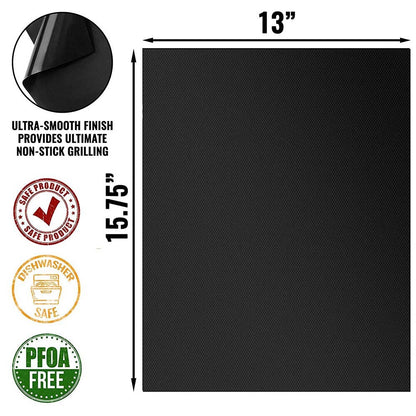 10-Packs BBQ Grill Mat for Teflon Fiber Bake Non Stick Grilling Mats
