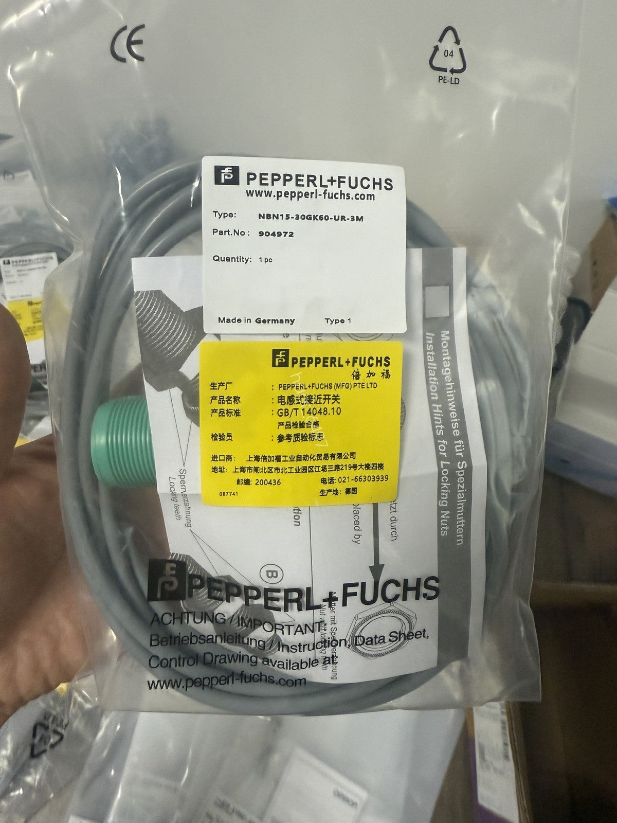 One For Pepperl+Fuchs NBN15-30GK60-UR-3M Proximity Switch Free Shipping