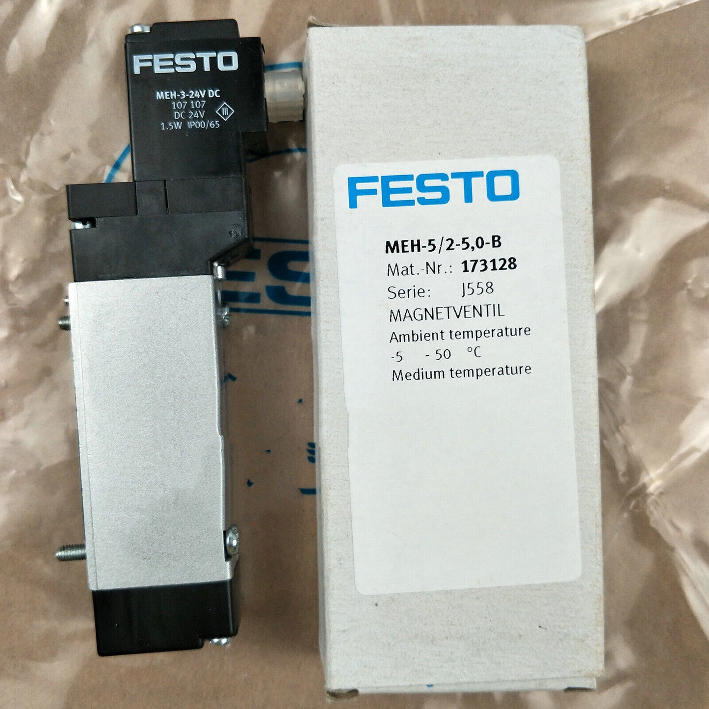 new FESTO MEH-5/2-5,0-B 173128 1PC Solenoid Valve - FESTO