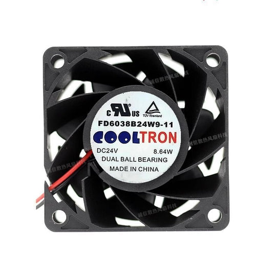 COOLTRON FD6038B24W9-11 DC24V 8.64W 60*60*38MM 2-Wire Inverter Cooling Fan