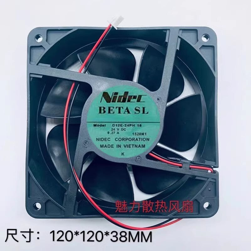 Nidec D12E-24PH 16 DC24V 0.27A 12038 2-Wire Inverter Cooling Fan
