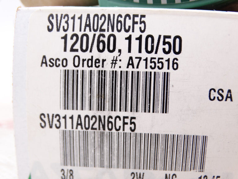 ASCO SV311A02N6CF VALVE - ASCO