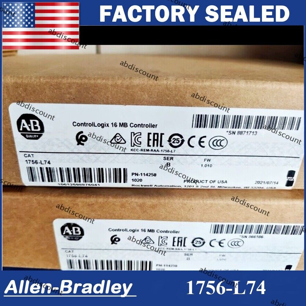 Brand New 1756-L74 16MB Controller ControlLogix Logix5574 Processor Controller Logix5574 Processor 16MB 1756-L74 Controller - CONTROLLOGIX