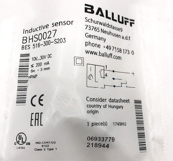 New BALLUFF Proximity Sensor BES 516-300-S203 in Stock - BALLUFF