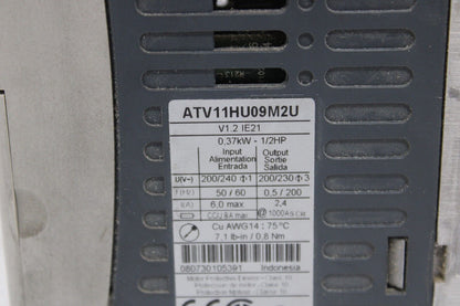 used Telemechanique ATV11HU09M2U Variable Speed Drive - TELEMECHANIQUE
