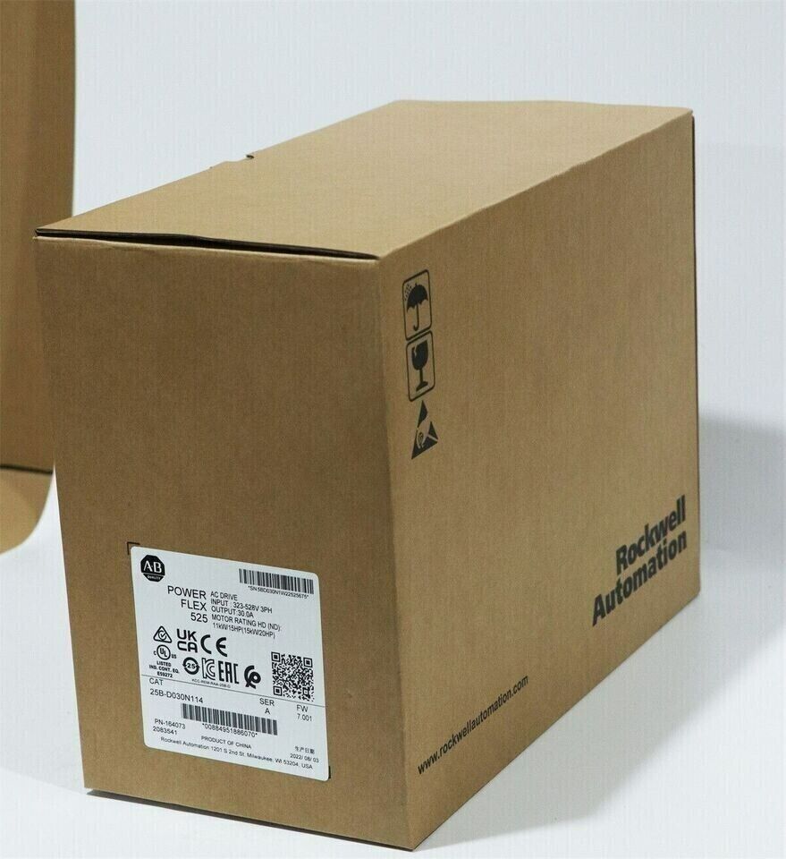 New Sealed Allen-Bradley 25B-D030N114 Ser A PowerFlex 525 AC Drive 15 kW 20 HP Allen-Bradley