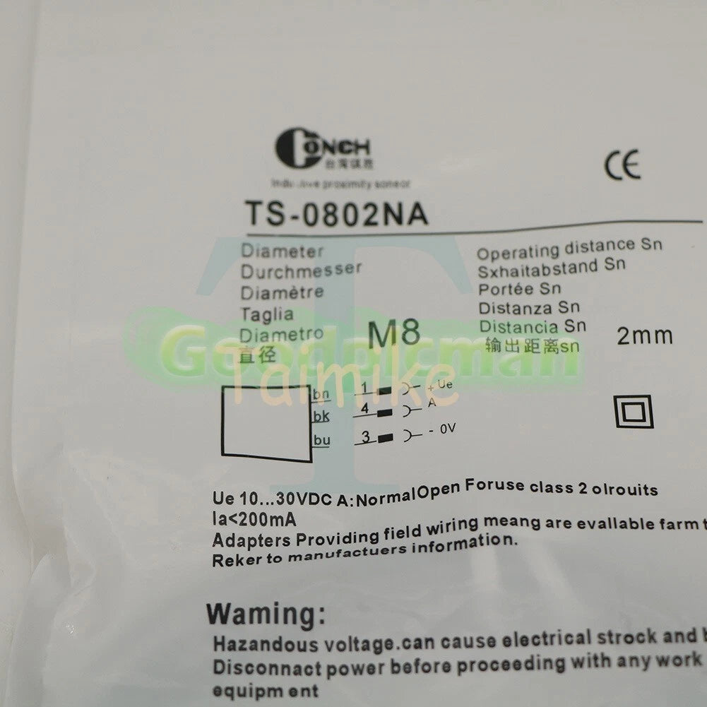 Replacement Conch proximity switch TS-0802NA inductive sensor NPN normally open