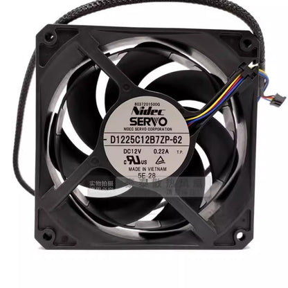 SERVO D1225C12B7ZP-62 12025 DC12V 0.22A 12CM 4-Pin Silent Cooling Fan