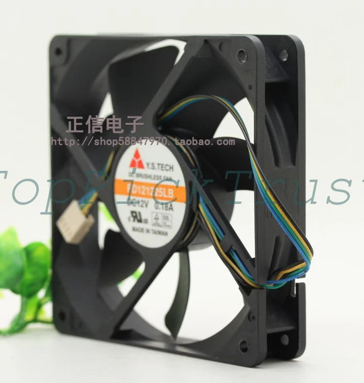 for Y.S.TECH FD121225LB Double ball inverter fan DC12V 0.18A 120*120*25mm 4pin