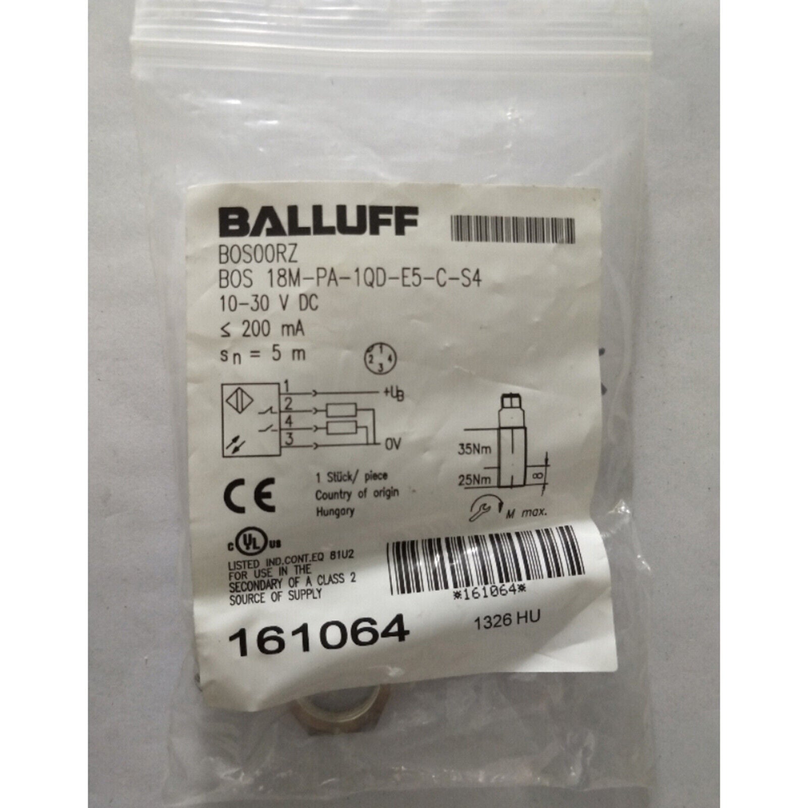 new 1pcs  balluff BOS 18M-PA-1QD-E5-C-S4 photoelectric switch SHIP