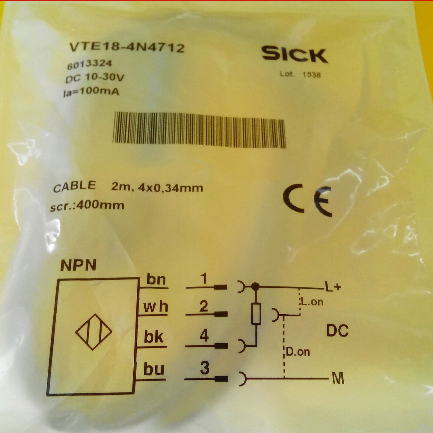 New SICK VTE18-4N4712 Proximity Switch Fast - SICK