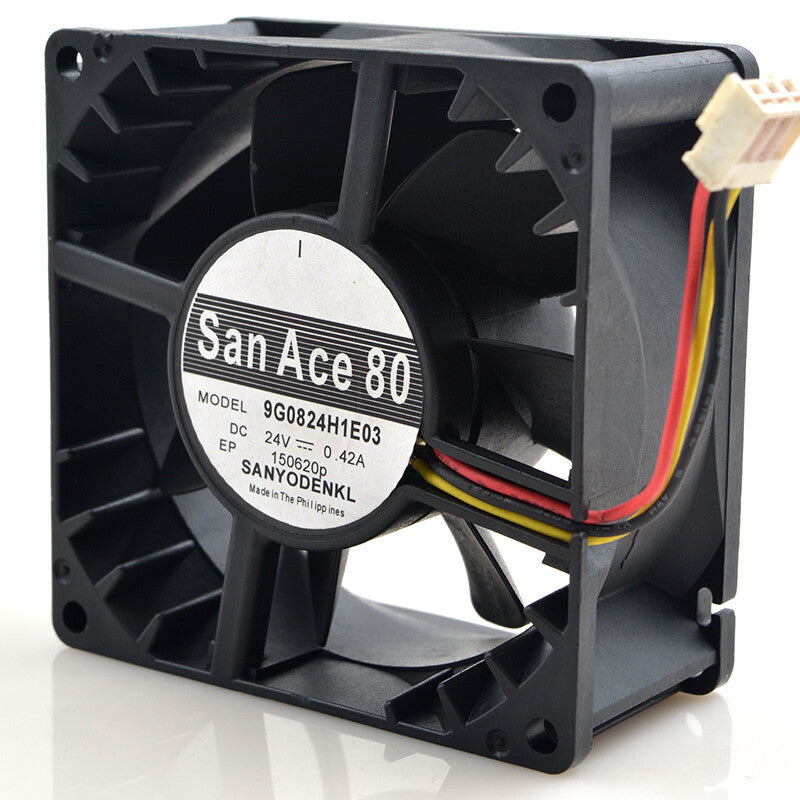 1pcs Sanyo 9G0824H1E03 8038 24V 0.42A 3-wire cooling fan