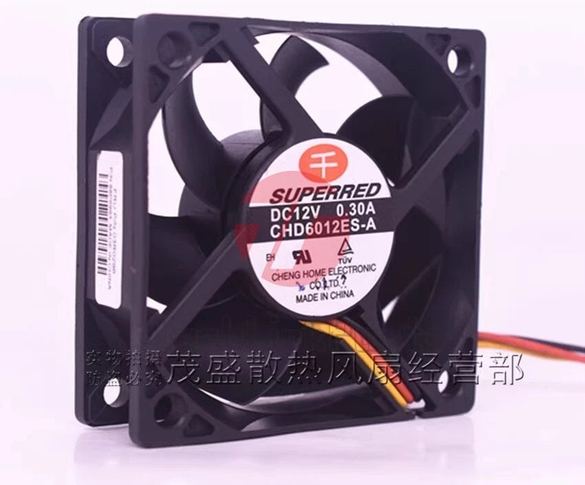 SUPERRED CHD6012ES-A 6020 DC12V 0.30A 6CM 3-Pin PWM Silent Cooling Fan