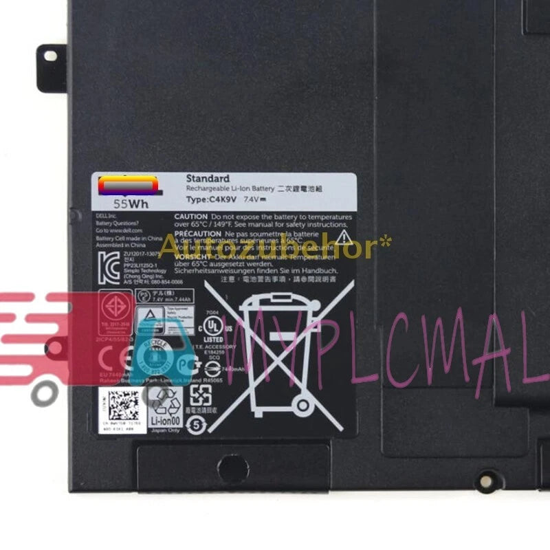 1 Pc. C4K9V Laptop Battery 7.4V 7440mAh 55Wh For XPS13 L221X 9Q33 13 9333