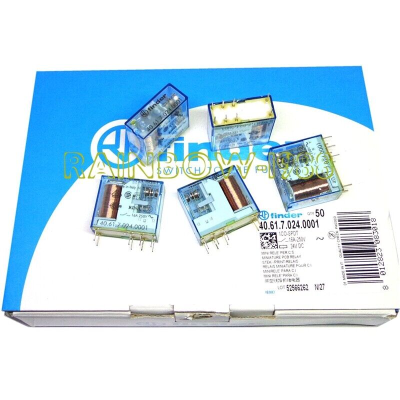 new 50PC/BOX FOR Finder 40.61.7.024.0001 Type 40.61S 24VDC Relay