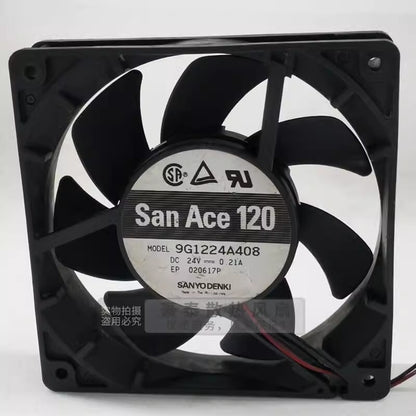 Sanyo 9G1224A408 12025 DC24V 0.21A 12CM 2-Wire Inverter Cooling Fan