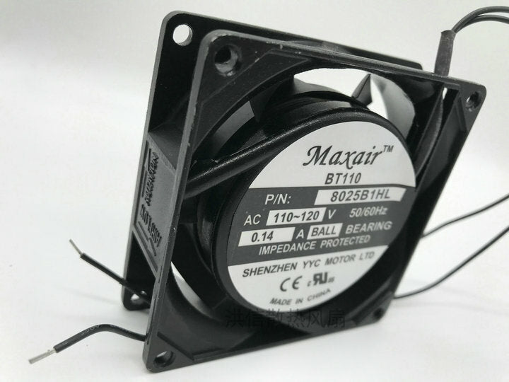 new Maxair BT110 8025B1HL 110-120V 0.14A 80*25MM fan