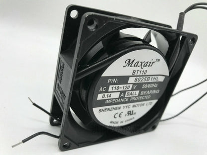 new Maxair BT110 8025B1HL 110-120V 0.14A 80*25MM fan