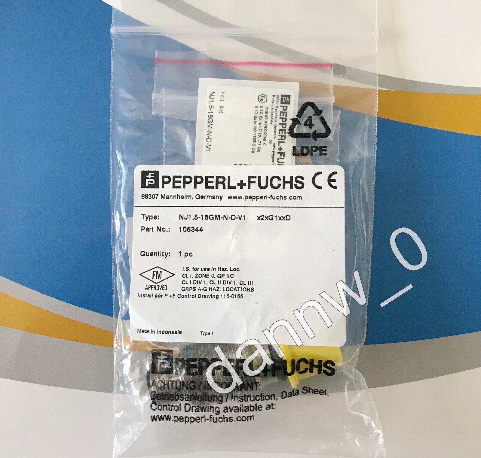new Pepperl+Fuchs P+F NJ1,5-18GM-N-D-V1 Ultrasonic Level Sensor - PEPPERL+FUCHS