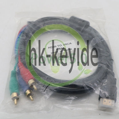 AV Connection Cable Adapter For HDTV DVD HDMI Male to 3 RCA Video Audio 1PCS