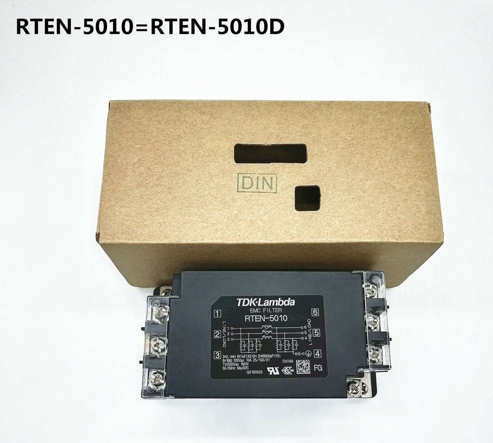 new TDK-Lambda RTEN-5010 RTEN-5010D 3-phase Power Line Filter EMC Filter 10A 500VAC - TDK-LAMBDA