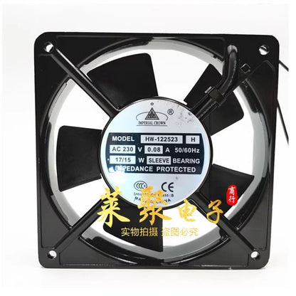 1PCS HW-122523H 12025 AC230V 0.08A 17W/15W 12CM Metal Cooling Fan