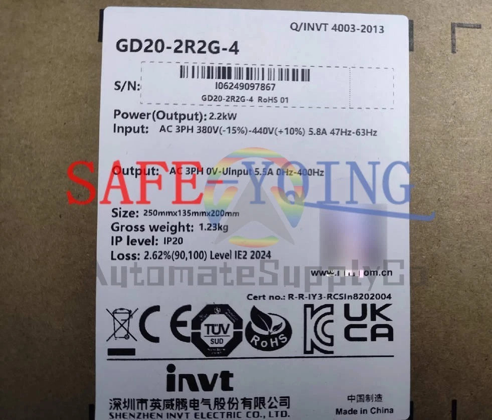 One INVT Inverter GD20-2R2G-4 380V/2.2KW
