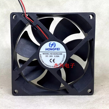 new 1PCS HONGFEI HD-9225U24B DC24V 0.35A 2-wire 92*92*25MM 2-wire Axial Cooling Fan