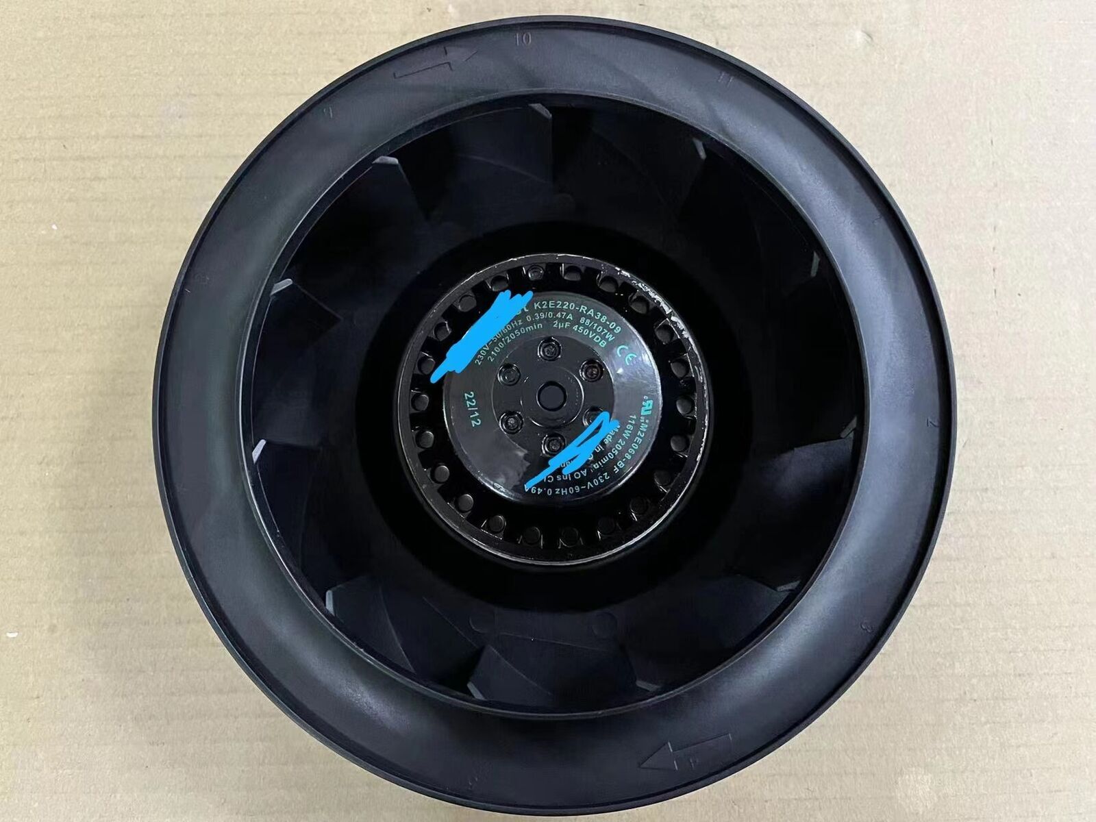 K2E220-RA38-09 M2E068-BF AC230V Cooling Centrifugal Fan - K2E