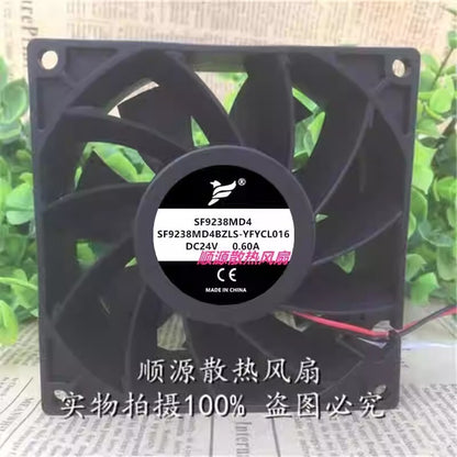 1PCS YIFAN SF9238MD4BZLS-YFYCL016 9038 DC24V 0.60A 2-wire inverter cooling fan