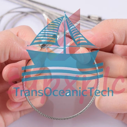 10PCS Stainless Steel EDC Aircraft Cable Chain Ring Twist Screw Locking --11cm